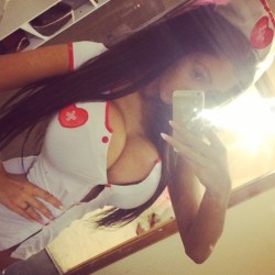 amateur-implant-pics:  chloekhanofficiall Hellloooooooooo Nuurrrsse!!!! happy halloween! 