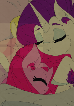 sapphire-shores:  a sleeping raripie doodle in which rarity comforts