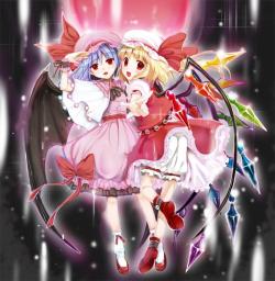 flandre scarlet and remilia scarlet (touhou) drawn by kojima