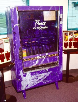 chleopatrapaige:The Purple Ones vending machine in his home,