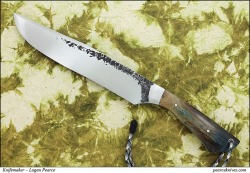 pearceknives:  Camp Knife OAL: 13 1/2”Handle: Dyed and stabilized