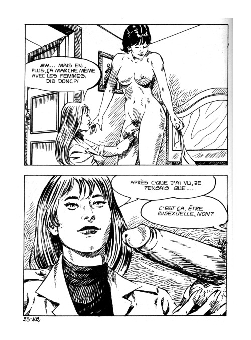 agracier Â  said:after kicking out her husband for dallying with the transgender maid, the wife decides on a try-out for herself - from an Italian erotic comic illustrated by A. del Mestre â€¦see: http://agracier.tumblr.com/post/145016024359http://transer