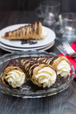 foody-goody:  Dark Chocolate Cream Horns Find the recipe on Erren’s