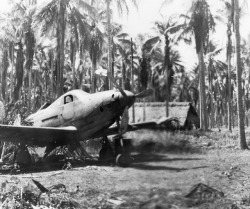 retrowar:  Rather battered-looking P-39 in the Pacific 