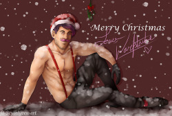 scythlyven-art:  Merry Christmas Love, Warfstache   This post