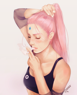 akemiin:i just want to draw sakura with cigarette, okaaaay?