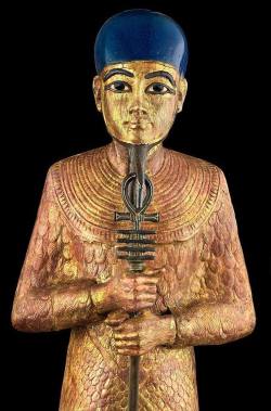 amntenofre:    detail of a gilded wood statuette of the God Ptah