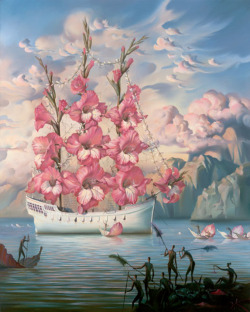 Surreal serenity (“Arrival of the Flower Ship” by Vladimir Kush)