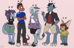 The heights of all my OCs…just in case you were wondering for