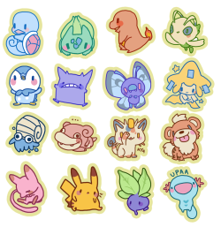 maikonkon:Some Pokemon stickers I made for Conji, added a few