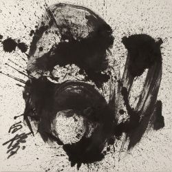 gutaigroup:  Kazuo Shiraga, Funsyutu, 1997, sumi ink on paper,