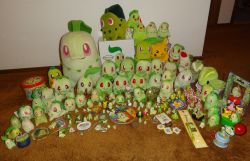pokescans:  The Chikorita (and family) shelf needed to be rearranged
