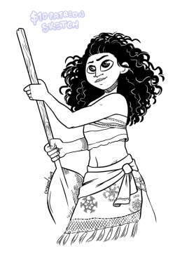 chekhovdraws: Recent Patreon sketch I completed of Moana. I finally