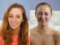 onlyamateurgfs:  Trying to keep a smile with cum on your face