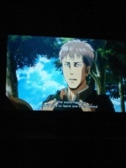 Watching some Attack on Titan with the roommate because he’s