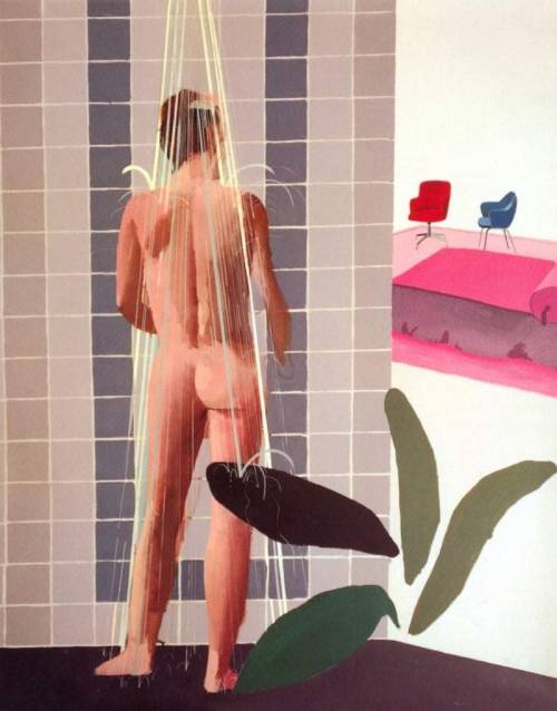 designedfordesire:  Man in Shower in Beverly Hills (1964), David