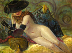 artbeautypaintings:  The antique hand mirror - John Carroll Doyle