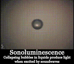 the-science-llama:  SonoluminescenceThe emission of light from