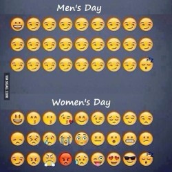 9gag:  Men’s day vs women’s day 