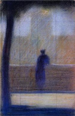 thesavagesgallery:  Georges Seurat (1859-1891) Man Leaning on