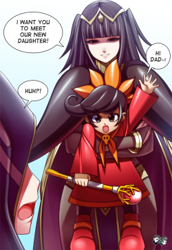 jadenkaiba:   “I want you to meet our new daughter~!”Tharja/Sallya