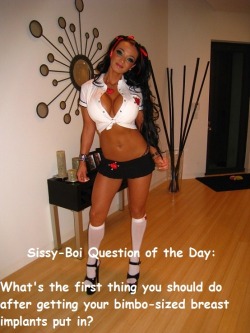 tammie010:  sissyjacqui:  sissydebbiejo:  What’s the first