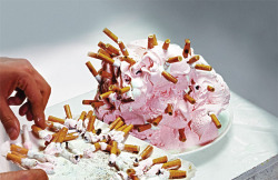 jeannoir:  mmdbp:  Cigarette Dessert by Maurizio Cattelan and