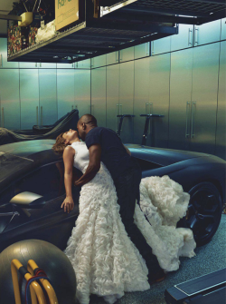 kimkardashianfashionstyle:  Kim Kardashian & Kanye West  - Vogue