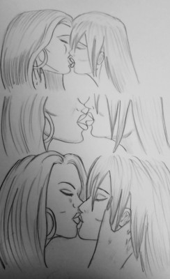 Kate and Taki kissing sketch  Found it quite hard to get motivated