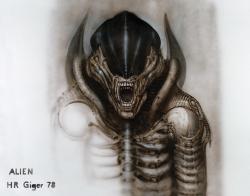 70sscifiart:  Alien concept art by HR Giger