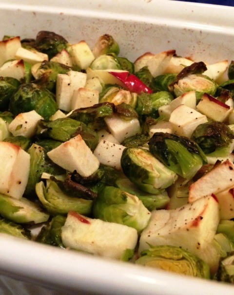 Roasted Brussels Sprouts with Apples