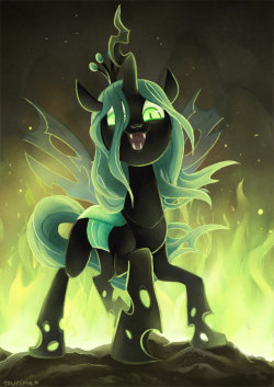 theponyartcollection:  changeling queen by ~tsurime  gosh, that