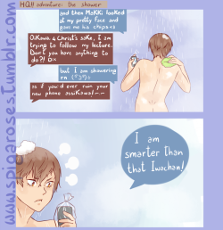 spigaroses:  because I always message bae in the shower with