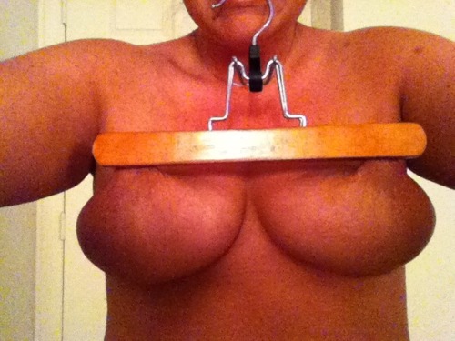 letmepleaseyoudaddy:  tit torture feels lovely  A whole set of awesome nipple torture pics. I happen to be fond of this particular subgenre - especially when she hangs up her udders by her teeth…