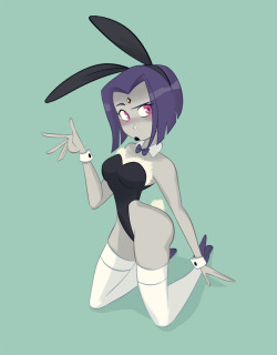 chillguydraws: noplaceknowhere:  Playboy bunny Raven and Starfire.