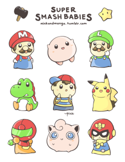 insanelygaming:  Super Smash Babies! Lots of nostalgia while