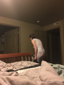 nakedmormonwomen:  My beautiful Wife getting ready for work [First