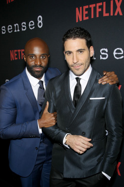 celebsofcolor:Toby Onwumere and Miguel Angel Silvestre attend