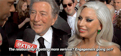 arrtpop: Gaga getting asked if she’s engaged with Taylor Kinney.