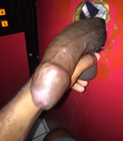 lenin66:  Black uncut cock at the local glory hole. Today’s