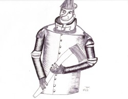 roquereptil:  my first piece for inktober!!!  the tinman from