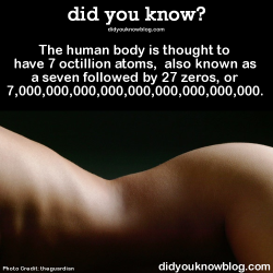 did-you-kno:  The human body is thought to have 7 octillion atoms,