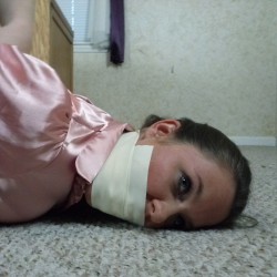 elizabethandrews:  Leanna Belle microfoam tape gagged #bondage