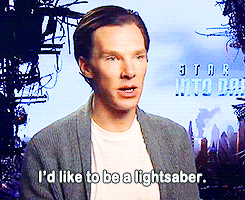 cumberbuddy:  moriarty:  Benedict imitates a lightsaber // x