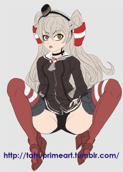 tahuprimeart:  Old WIP of Amatsukaze from Kantai Collection.