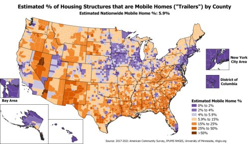 mapsontheweb:  Map of the Estimated % of Housing Structures that