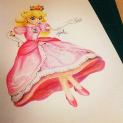 wolfiboi:  Princess Peach! #pencilcrayons #art #drawing #peach
