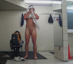 lockerroomguys:  Some more hot locker room ass and cock on display!