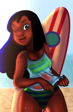 hatsoffmedia:  Some painting practice with Nani, the best disney