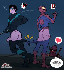 phaustokingdom:  Nightwing and Spiderman from Patreon.  Support